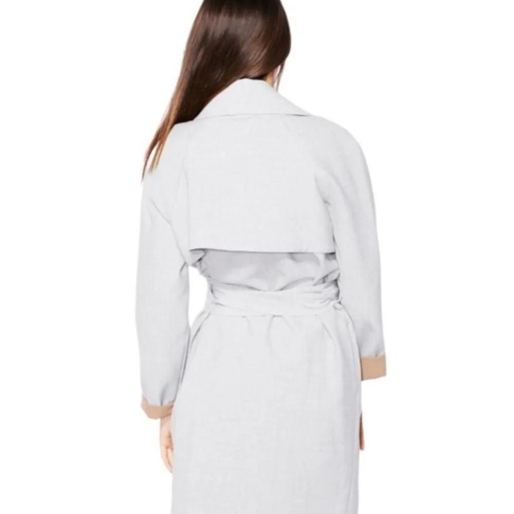 Topshop Women's Long Sleeve Waist Tie Jacket Light Purple 100% Lyocell Size US 4 - Picture 3 of 12